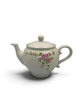 Vintage 1985 Teleflora Floral Porcelain Teapot